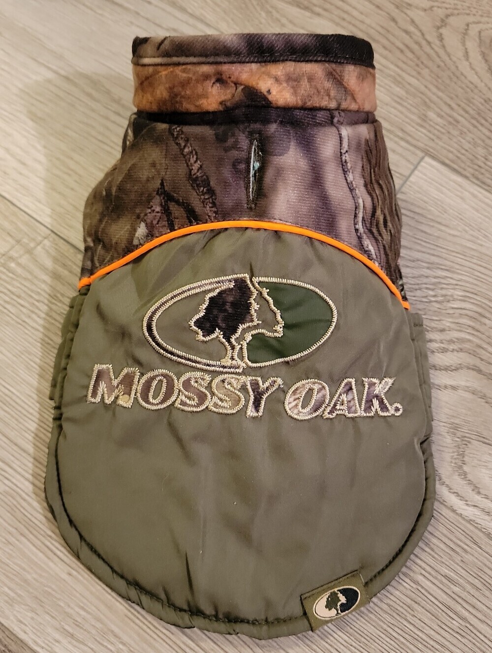 Mossy Oak Insulated Dog Jacket - Olive Green with Camo XS